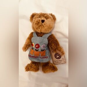 Boyd’s Bear Brown Teddy Bear with Blue Apron w. Tags